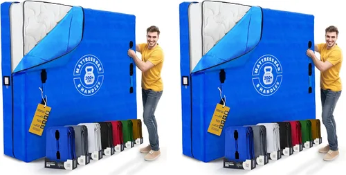 Vista 15 de Bolsas de colchón para mudanza con 8 asas Full XL - PAQUETE DE 2 bolsas de colchón extra gruesas para mudanza - Bolsa de almacenamiento de colchón