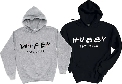 Generic Sudaderas personalizadas a juego para esposa y marido, suéteres personalizados para el día de San Valentín, boda, pareja casada y novia para