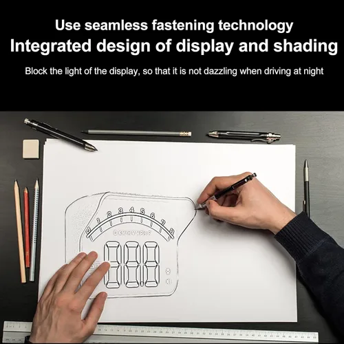 Vista 6 de Pantalla frontal para automóvil, pantalla frontal HUD OBD2 de 3.5 pulgadas, velocímetro digital para parabrisas de pantalla Hud de automóvil