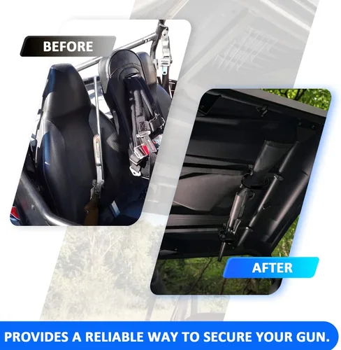 Vista 5 de Wsays Soporte para pistolas UTV, correas de goma ajustables para barras de rodillo de 1 a 2 pulgadas, compatible con Polaris RZR Ranger Fit Can Am