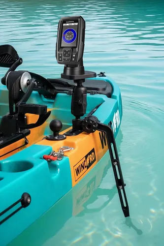 Vista 5 de Fish Finder - Base de bola de 1.5 pulgadas para kayak, soporte electrónico marino para barco, placa de montaje universal, brazo de montaje