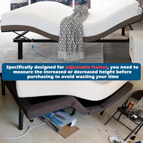 Vista 2 de Benbuoo Base de cama ajustable de metal de 5.5 pulgadas, repuesto de patas de repuesto resistente de altura extra compatible con el 93% de los Negro