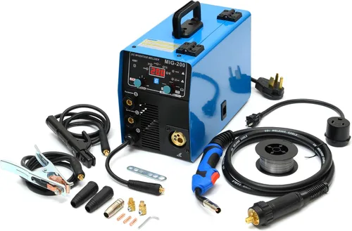 S7 Soldador MIG con capacidad de gas y sin gas, máquina de soldadura MIG de control de perilla para principiantes y taller casero de bricolaje,