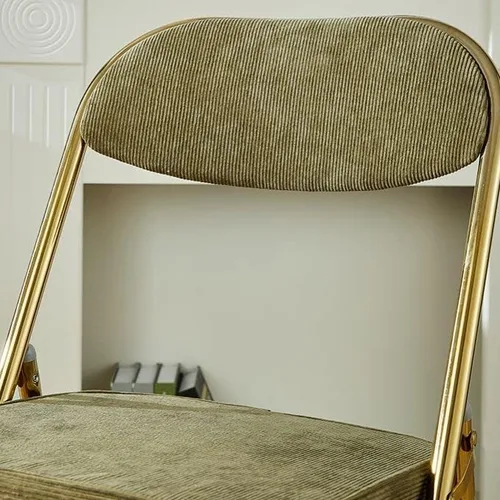 Vista 6 de CraftThink Sillas de comedor modernas, silla auxiliar tapizada para el hogar, con acabado mate, silla de comedor plegable con respaldo abierto