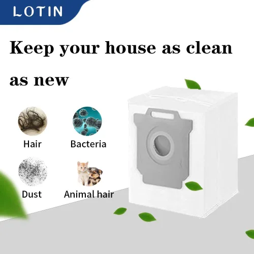 Vista 3 de LOTIN Paquete de 6 bolsas de polvo al vacío. Compatible con aspiradora Roomba i7 i7+/i7 Plus E5 E6 S9 S9+/S9 Plus Series