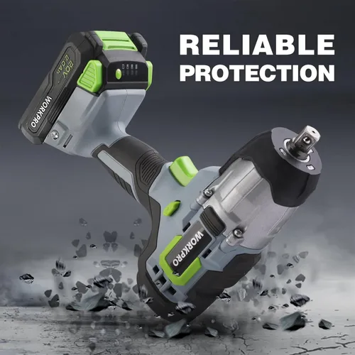 Vista 5 de WORKPRO Llave de impacto inalámbrica de 20 V, de 1/2 pulgada, par máximo de 320 pies-libra, batería de iones de litio de 2.0 Ah con cargador rápido