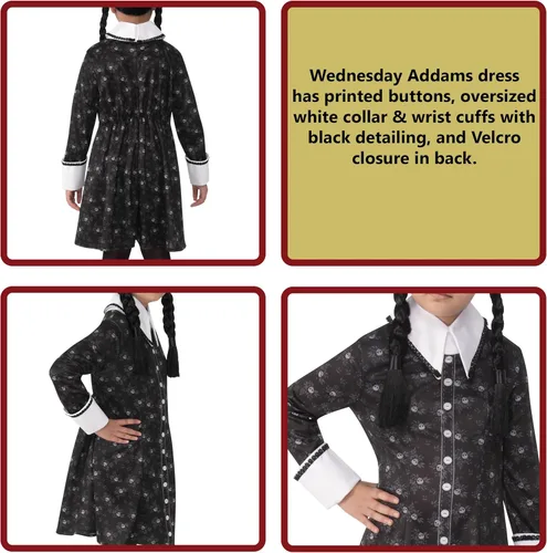 Vista 5 de Rubie's Girl The Addams Family Classic Miércoles