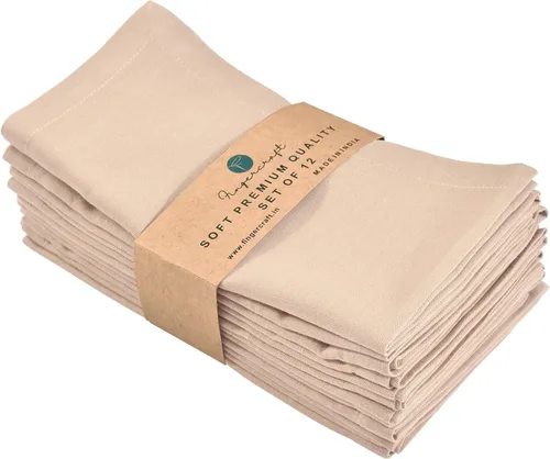 Vista 52 de Fingercraft Servilletas de tela multicolor - Juego de 12 servilletas de algodón puro para almuerzo y cena diarias - Regalo para fiestas