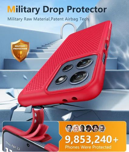 Vista 655 de FNTCASE Funda para teléfono Galaxy A14-5G: cubierta antideslizante de doble Azul