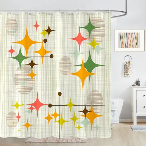 Vista 16 de Cortina de ducha extra larga de eucalipto gris y blanco de 84 pulgadas, cortinas de ducha de hojas florales grises para baño, cortina de baño