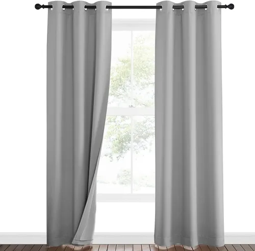 Vista 28 de NICETOWN Cortinas opacas para ventanas de sombreado completo, súper resistentes, con forro absorbente de ruido, para dormitorio, tratamiento