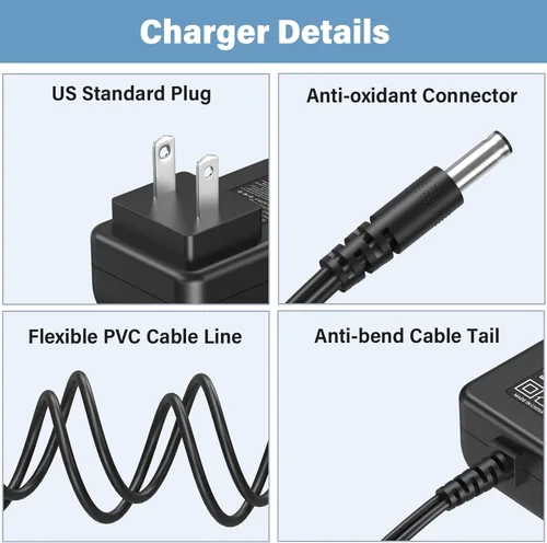 Vista 4 de Cargador de repuesto para borrador de manchas de mascotas de 10 V, compatible con cable de alimentación Bissell 3180, adaptador de CA para Bissell