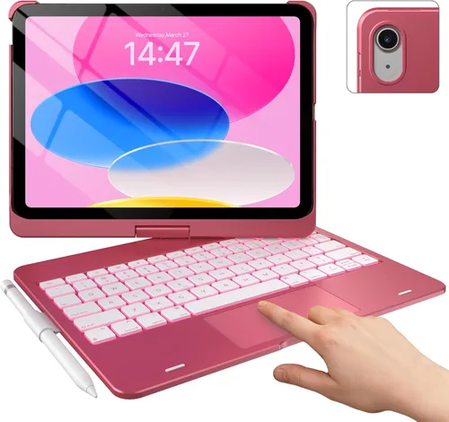 Vista 17 de typecase Funda táctil para iPad de 11ª y 10ª generación con teclado (11 pulgadas 2025, A16 y 10.9 pulgadas 2022) – Rotación de 360°