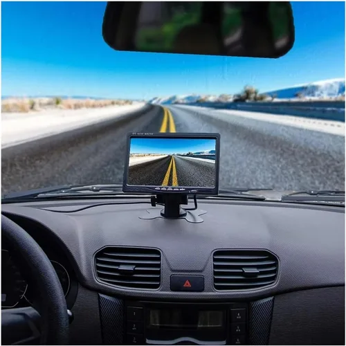 Vista 6 de Parking Camera 7inch HD Monitor with Night Vision Backup Camera Kit Heavy Duty for RVs Trucks Trailers Includes Lighter Adapter Cables