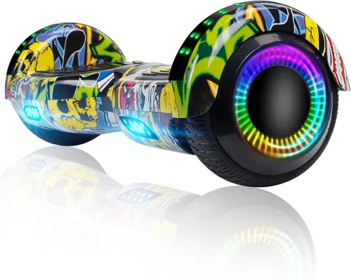 Vista 9 de FLYING-ANT Patinete autoequilibrante de 16.51 cm con altavoz y luces LED rojas