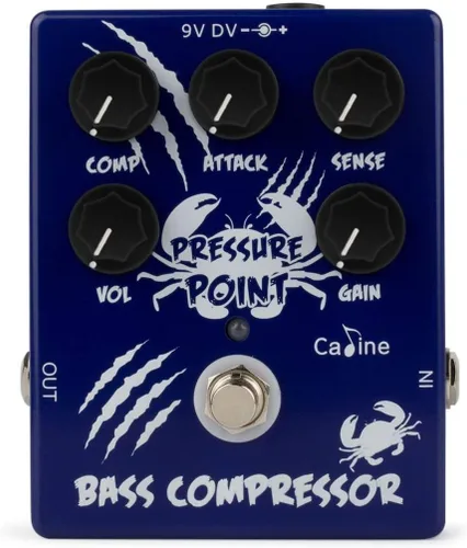 Vista 3 de Caline Pedal de efectos de guitarra eléctrica Mini Compresor de bajo True Bypass Pedal de efecto aleación de aluminio azul CP-45