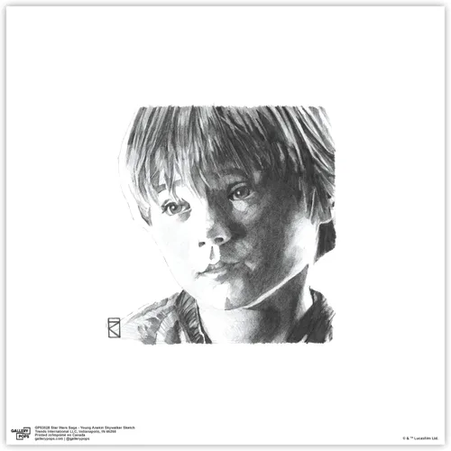 Vista 9 de Trends International Gallery Pops Star Wars: Saga - Young Anakin Skywalker - Arte de pared, versión enmarcada negra, 12 x 12 pulgadas