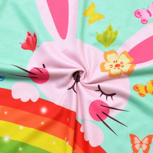 Vista 6 de Camisones para niñas, ropa de dormir suave, camisón de manga con vuelo, pijama de gatitoconejo de 4 a 13 años