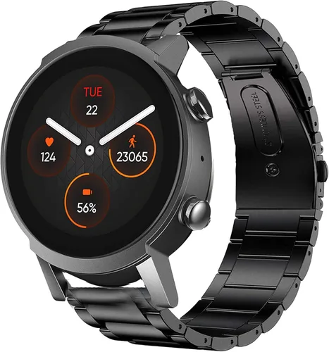 Lamshaw Compatible con correas Ticwatch E3, correa de repuesto de metal de acero inoxidable compatible con Ticwatch E3 Smart Watch