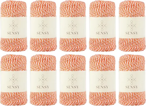 Vista 22 de Sensy - Cordón de algodón a rayas para panaderos de alta calidad, para manualidades y envoltura de regalos (negro y blanco)