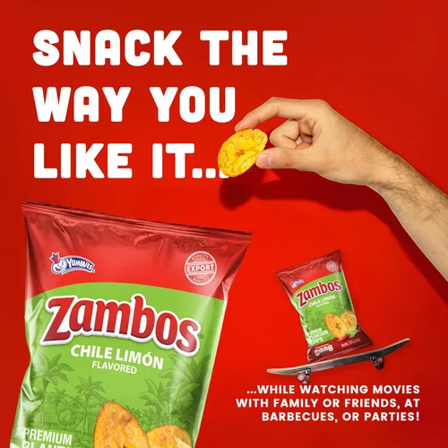Vista 6 de Zambos Chile Limón Plátano Chips, 2.47 oz – Aperitivo crujiente, sin gluten – Sabor a lima chile audaz – (paquete de 8)