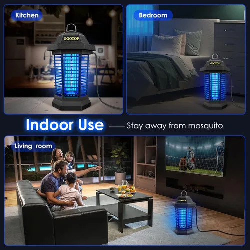 Vista 13 de GOOTOP Extractor de Insectos para Exteriores, Extractor de Mosquitos, Enchufe de 3 Puntas Eléctrico Matamoscas, Mata Mosquitos, Trampas para Moscas