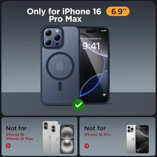 Vista 124 de Miracase - Funda magnética para iPhone 13 de 6.1 pulgadas (compatible con MagSafe) (con 2 protectores de pantalla), protección de grado militar