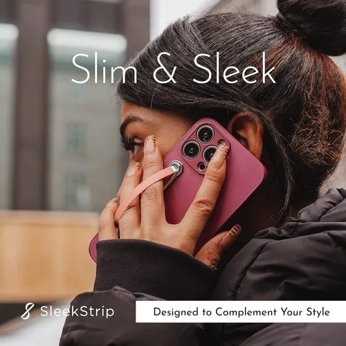 Vista 2 de SleekStrip SleekGrip-Premium Soporte de Agarre Ultra Delgado para Teléfono, Anillo de Bucle para Dedos de Metal Delgado Soporte de Mano Correa