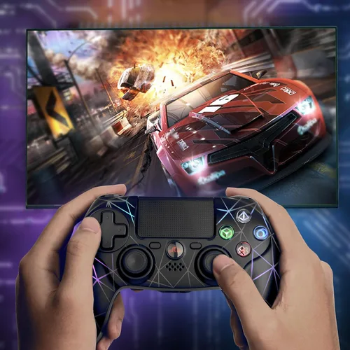 Vista 6 de Rii Wireless Bluetooth Gaming Controller for PS4PS3AndroidWindowsSteam, With Dual-shock, 6-axis Gyro Sensor, 1000mAh Battery,Non-Slip Game Joystick