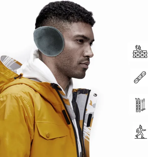 Vista 2 de Calentadores de oídos para hombres y mujeres, de forro polar clásico, unisex, para invierno