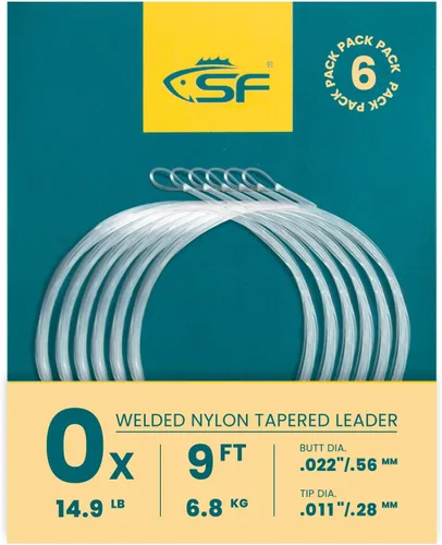 Vista 45 de SF Líder Cónico Pre-Atado con Lazo para Pesca con Mosca de Nailon Transparente para Trucha de Agua Dulce y Salada Bonefish Permit Lubina Salmón