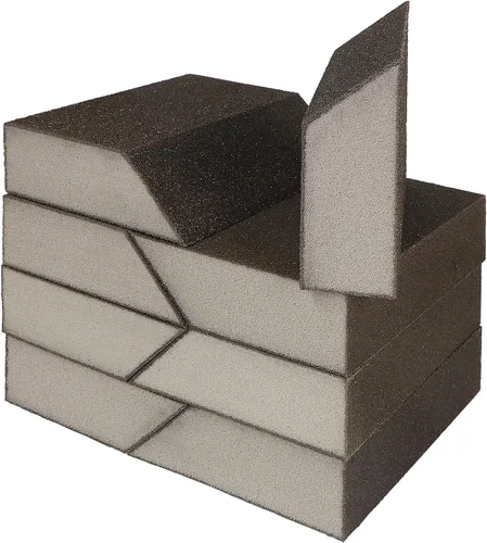 Vista 20 de Bloques de lijado en ángulo de grano 60, bloque de arena de esponja gruesa, lavable y reutilizable, bloque de papel de lija húmedo y seco