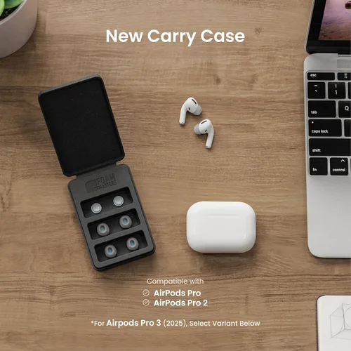 Vista 3 de Almohadillas de espuma viscoelástica Ultra-Premium de Foam Masters para AirPods Pro 1ª y 2ª generación 3 pares Nueva versión Ajuste seguro