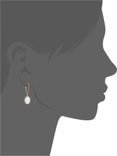 Vista 3 de Tienda Collection 14k Gold 8 x 10mm Oval Gemstone Dangle Earrings for Women with Leverbacks