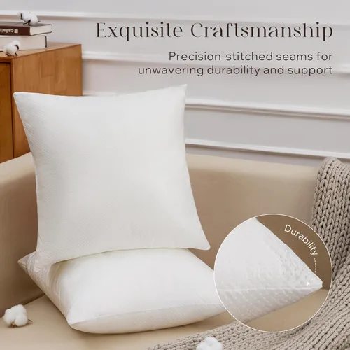 Vista 4 de Phantoscope - Insertos de almohada, 100% poliéster hipoalergénico de fibra virgen, almohadas cuadradas para sofá, sillón, cama, 12x20 pulgadas