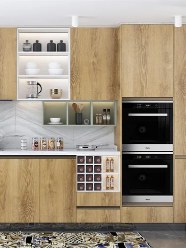 Vista 4 de FunStick Papel de contacto de madera marrón grueso, papel tapiz de madera para despegar y pegar, papel tapiz de madera rústica con grano de madera