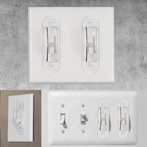 Vista 6 de Protectores de interruptor de pared, cubiertas de placa de seguridad para niños, decoración del hogar (paquete de 4), transparente, mantiene