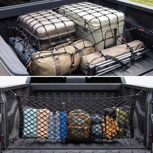 Vista 8 de Truck Cargo & Tailgate Net Set for 2013-2026 Silverado Sierra 1500-3500HD
