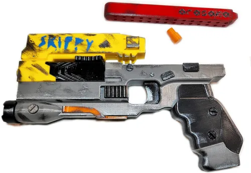 Vista 7 de Pistola Skippy Arasaka hecha a mano - Prop Cosplay.