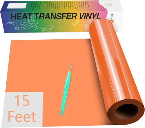 Vista 46 de HTVRONT - Rollos de vinilo termotransferible (HTV) blanco y negro, 12 pulgadas x 15 pies de vinilo de planchado para Cricut & Cameo, para camisas