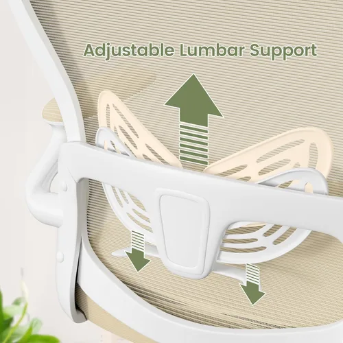 Vista 3 de Homall Silla ergonómica de oficina para computadora, silla de escritorio con reposacabezas 3D, soporte lumbar ajustable, silla de malla con respaldo