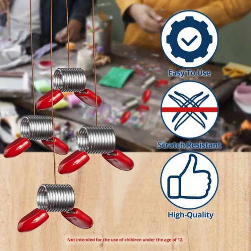 Vista 4 de Soft Flex Tapones de cuentas – Paquete de cuatro con asas rojas – Tope de cuentas para hacer joyas