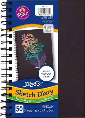 Vista 8 de Pacon® PAC4776 Art1st® - Diario de bocetos para crear tu propia portada, 9 x 6 pulgadas, natural