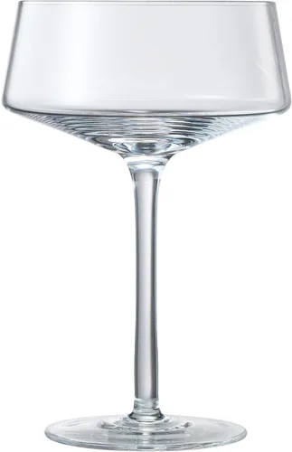 Vista 8 de The Wine Savant Juego de 2 vasos de Martini & Champagne Coupé con cuchara plateada 10 onzas Lujo de cristal, soplado a mano premium Cóctel