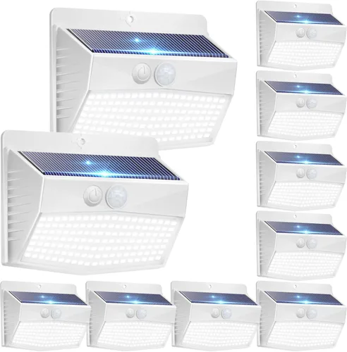 Vista 47 de Luces Solares para Exteriores, 12 Paquetes de Luces Solares con Sensor de Movimiento y Seguridad con 3 Modos de Iluminación, Luces Solares de Pared