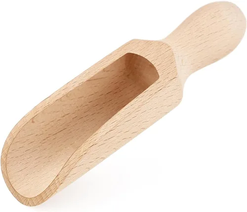 1 cuchara de madera, cuchara de sal de baño de madera de haya natural de 5.5 pulgadas para harina, sal de baño, azúcar, cereales, café y más