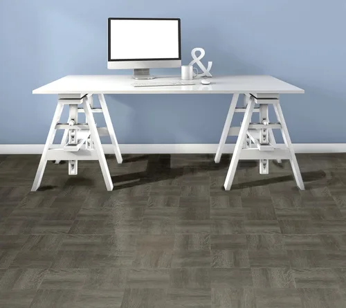 Vista 8 de Nexus - Azulejos de vinilo autoadhesivos de 12 pulgadas, 20 azulejos de 12 x 12 pulgadas, patrón de madera gris carbón - Suelo de bricolaje