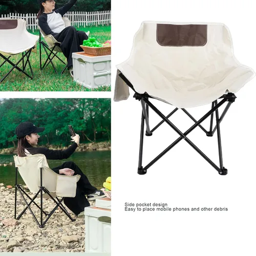 Vista 3 de MAVIS LAVEN Folding Camp Chair, Portable Compact Lightweight for Outdoor Camping Picnic Park, with Stable Structure and Water Proof Oxford Cloth