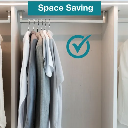 Vista 7 de Lujoso juego de perchas de metal resistente con diseño único de gancho, perchas duraderas y resistentes para abrigos, 4mm de grosor, soporta 25