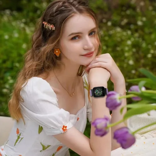 Vista 6 de AMAZ FIT - Paquete de 4 correas elásticas para reloj compatibles con GTS/GTS2/GTS 3/2e/2 mini/4 mini, nailon elástico de 0.787 pulgadas para Bip U